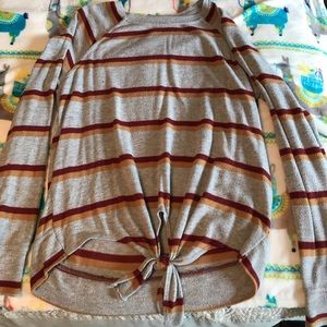 Tie front sweatshirt